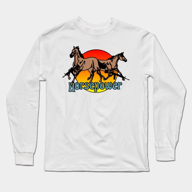 I Love Horses Horse Power For Horse Lovers AKA People Who Love Horses Cottagecore Vibrations Long Sleeve T-Shirt by blueversion